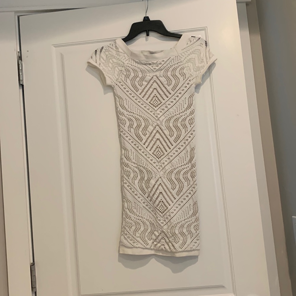 Bebe white/tan bodycon
